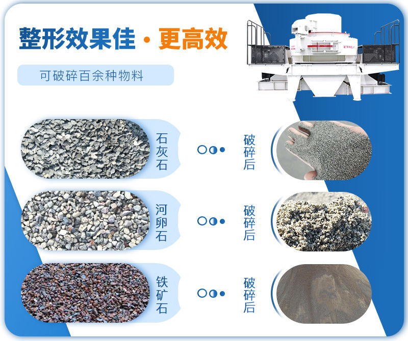 制砂機(jī)成品粒度多樣化，各種石料都不怕